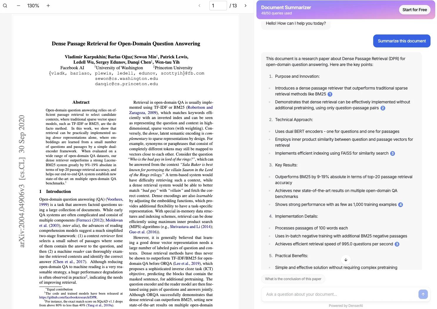 AI generates PDF summary automatically
