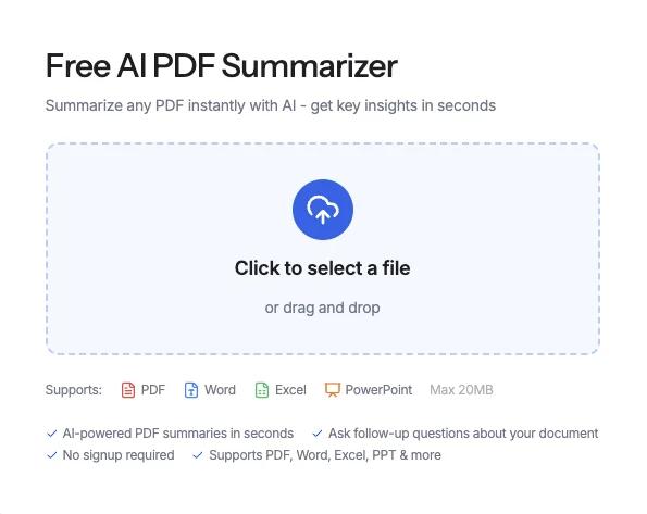 Upload PDF document to Denser AI