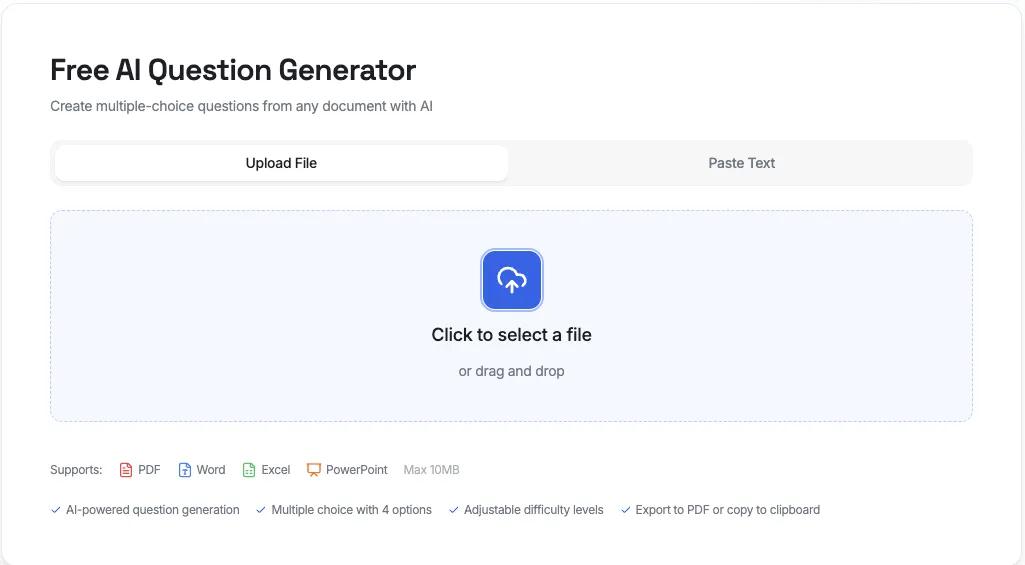 AI Question Generator: Create Quiz Questions from Any Document Instantly