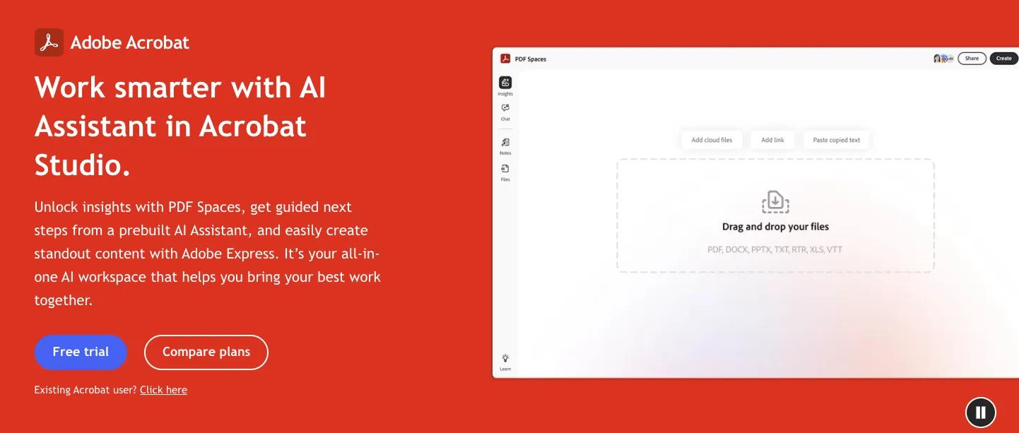 Adobe Acrobat AI - Native ChatPDF Alternative