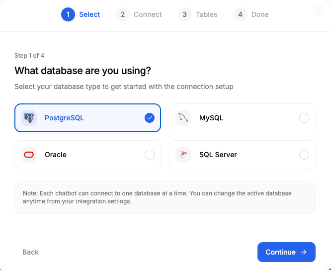 Step 1: Select Database Type