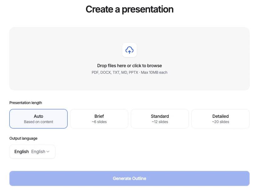 Creating slides with Denser AI