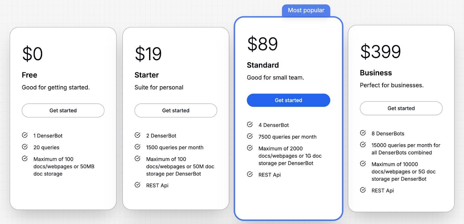 Denser_AI_pricing_plans