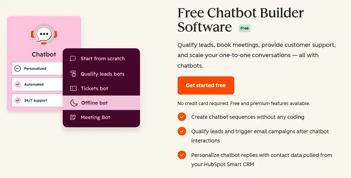 HubSpot chatbot builder