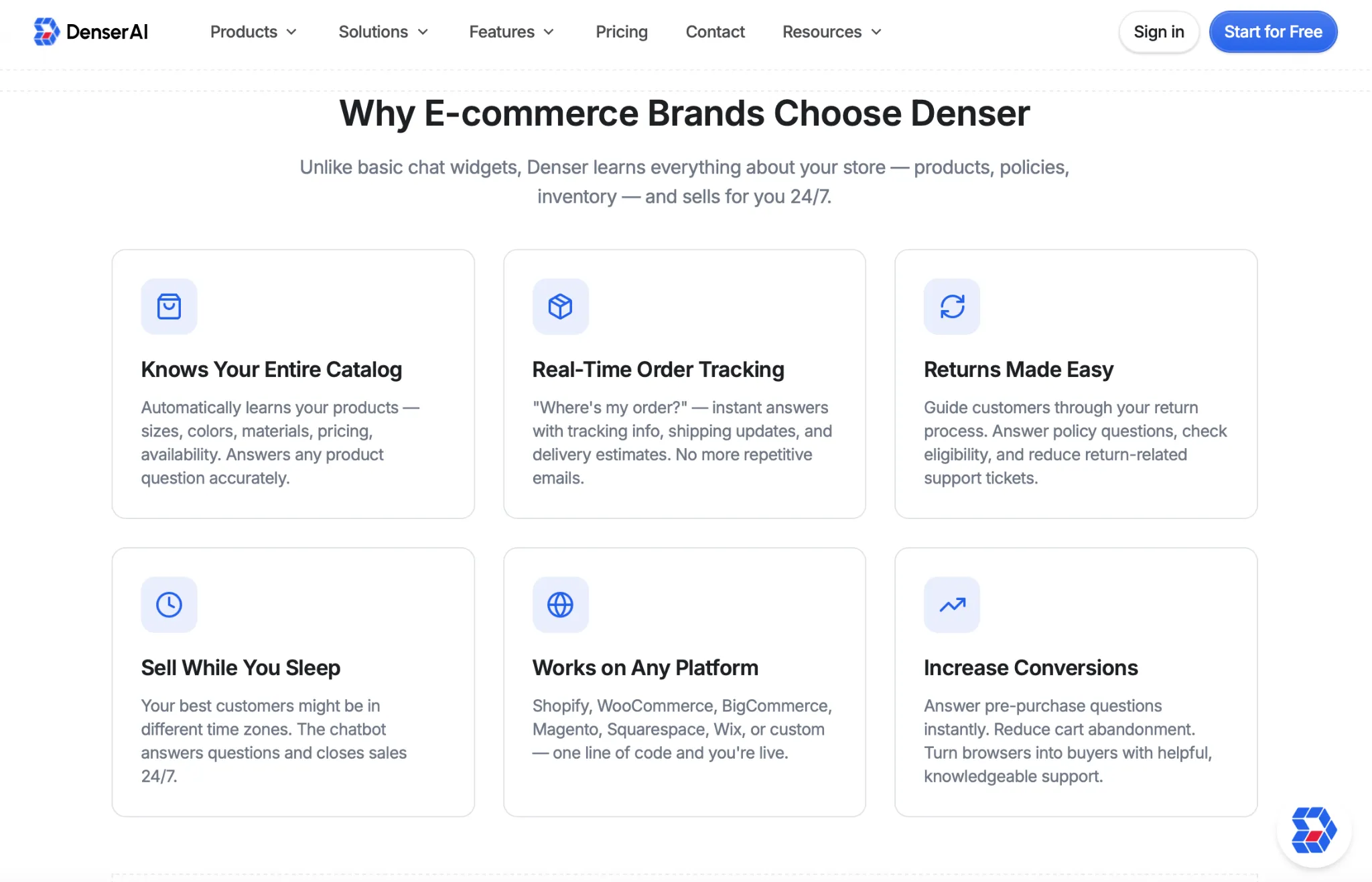 Denser AI ecommerce