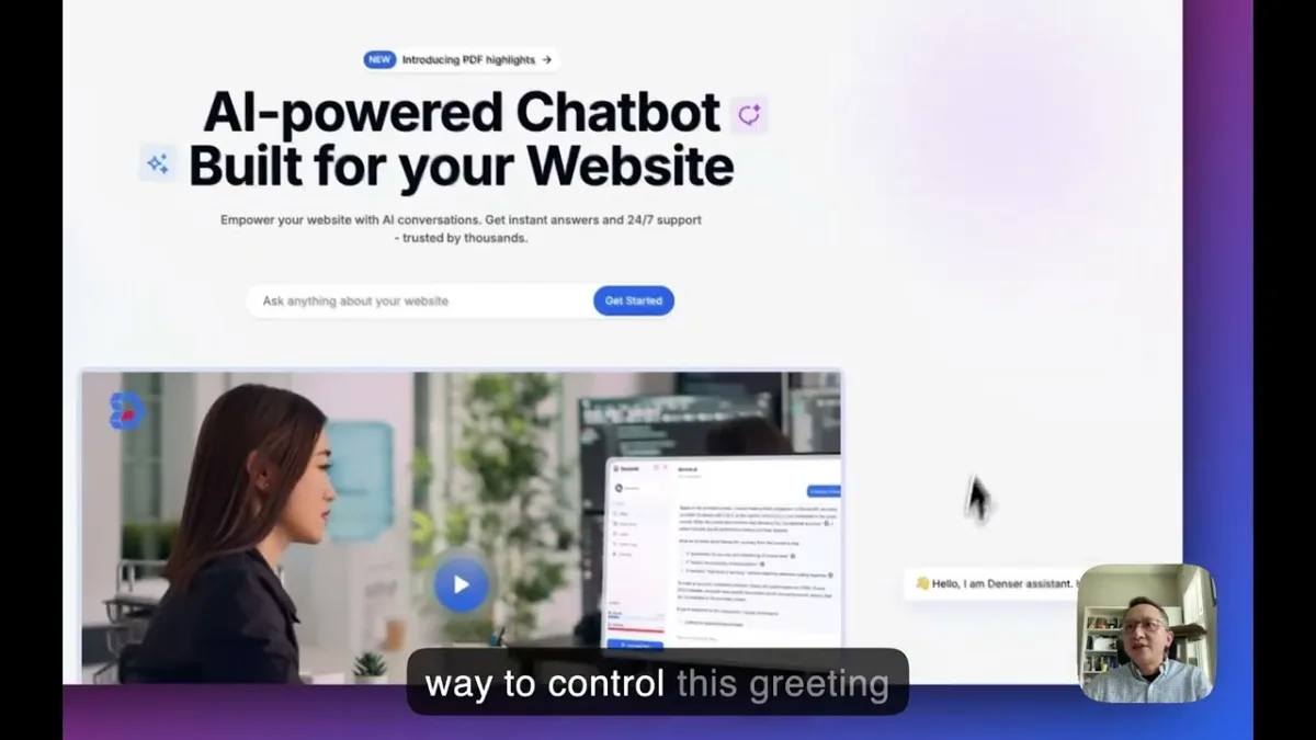 Denser AI website chatbot demo