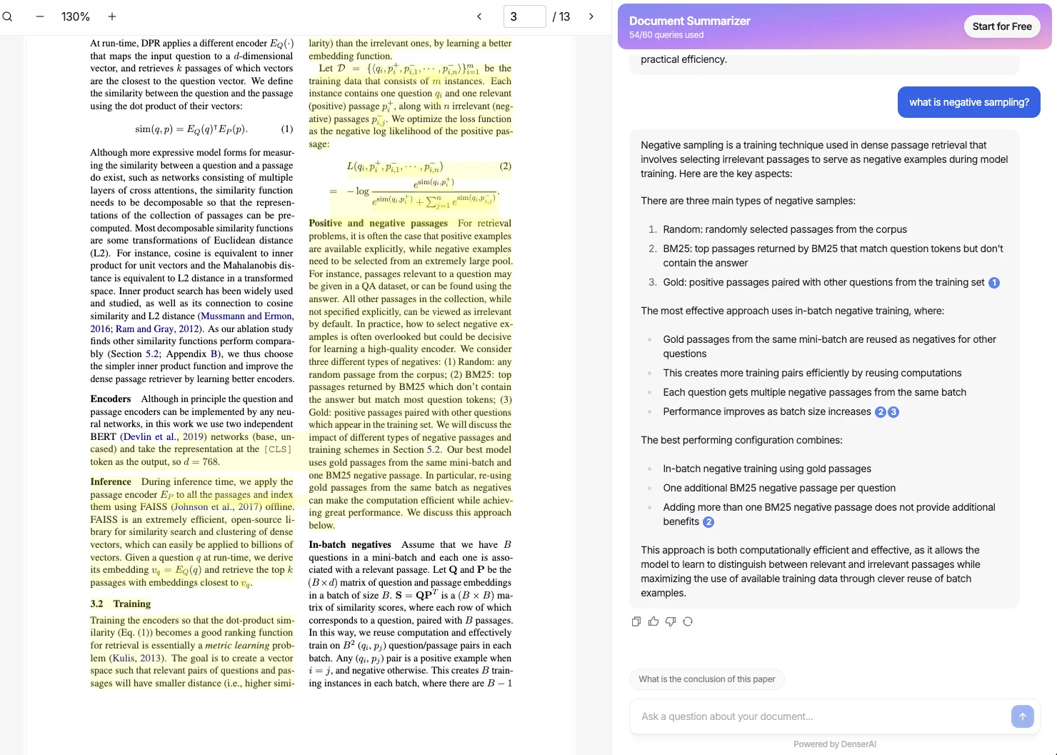 Ask questions about your PDF document