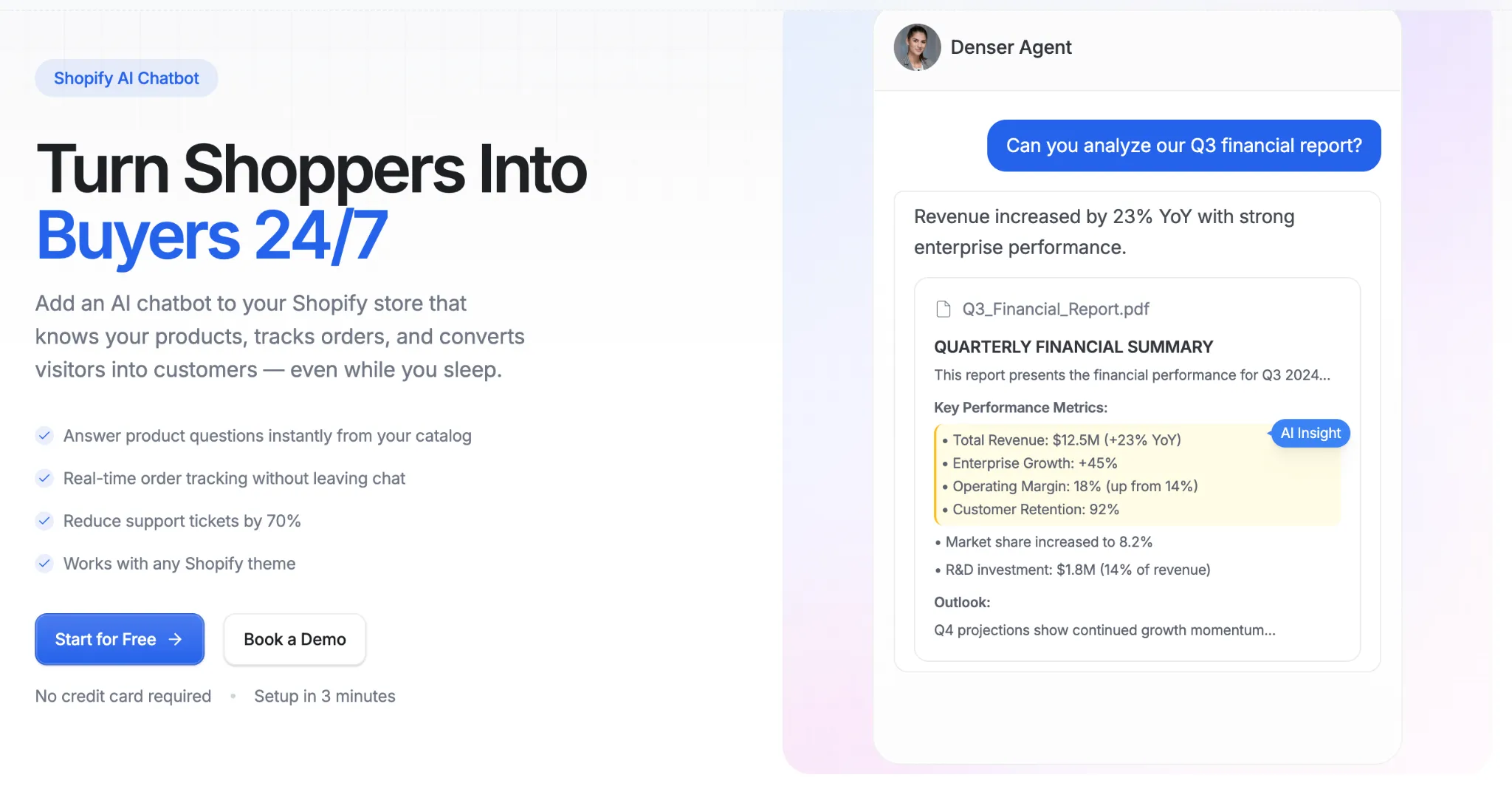 Denser AI multilingual chatbot responses