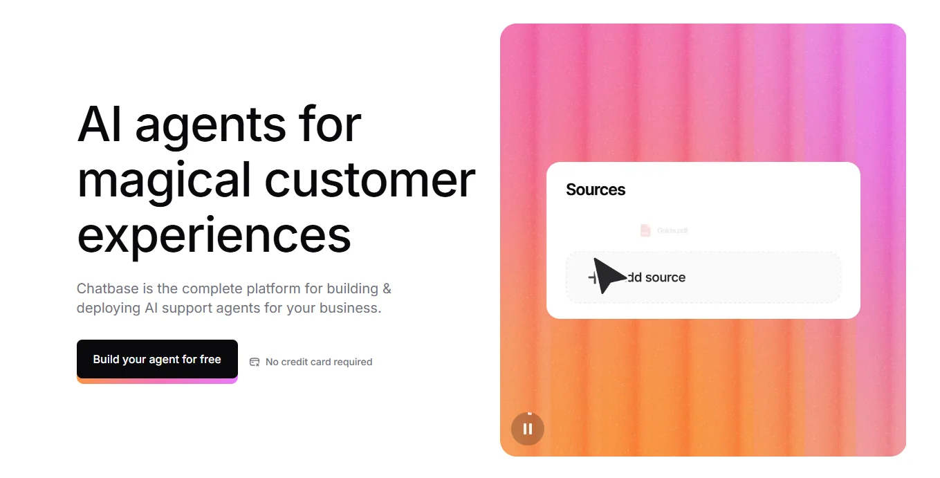 Chatbase AI chatbot platform with website training, widget embed options, and analytics dashboard