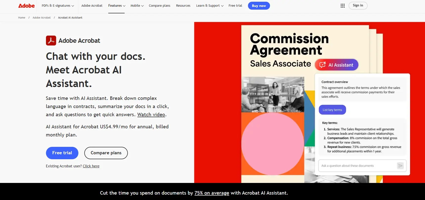 Adobe Acrobat AI Assistant conversation interface
