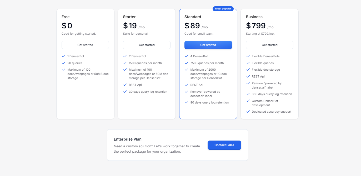 Denser_AI_Pricing