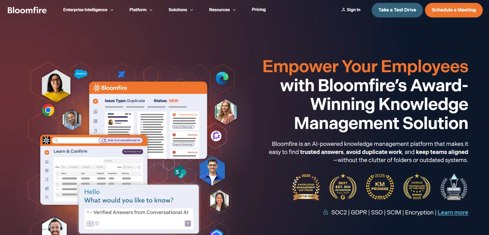 Bloomfire enterprise knowledge base with AI-powered search