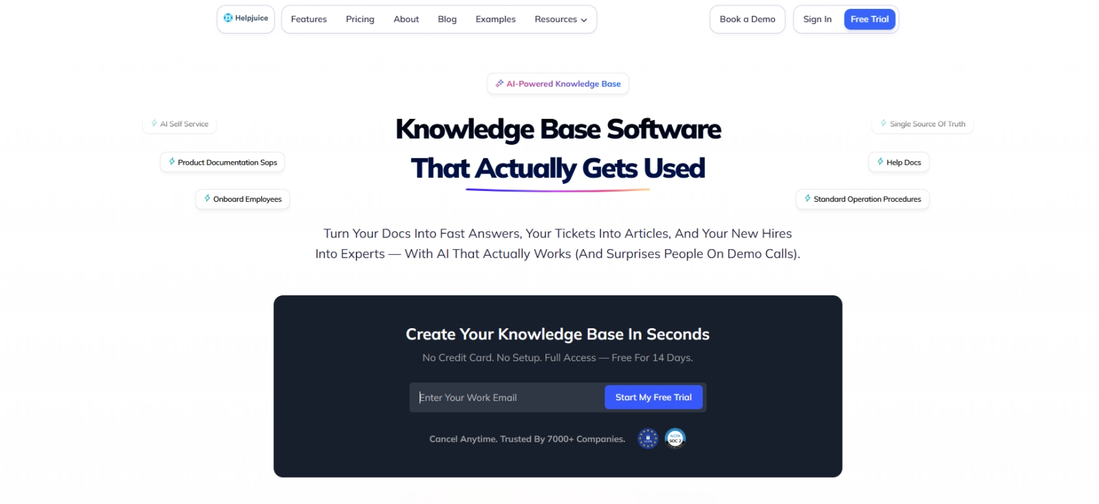 Helpjuice branded help center with AI search