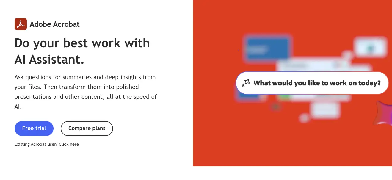 Adobe Acrobat AI Assistant with document summarization and Q&A features