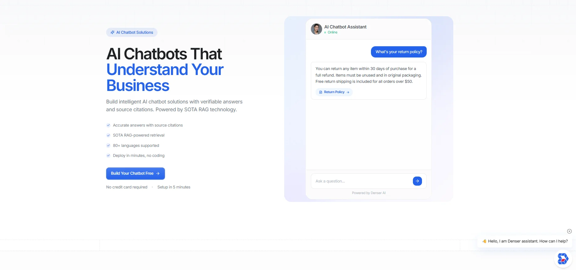 Denser enterprise chatbot platform
