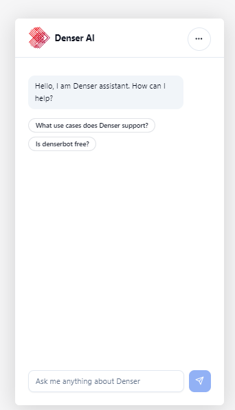 Denser_AI_FAQ_Chatbot_example