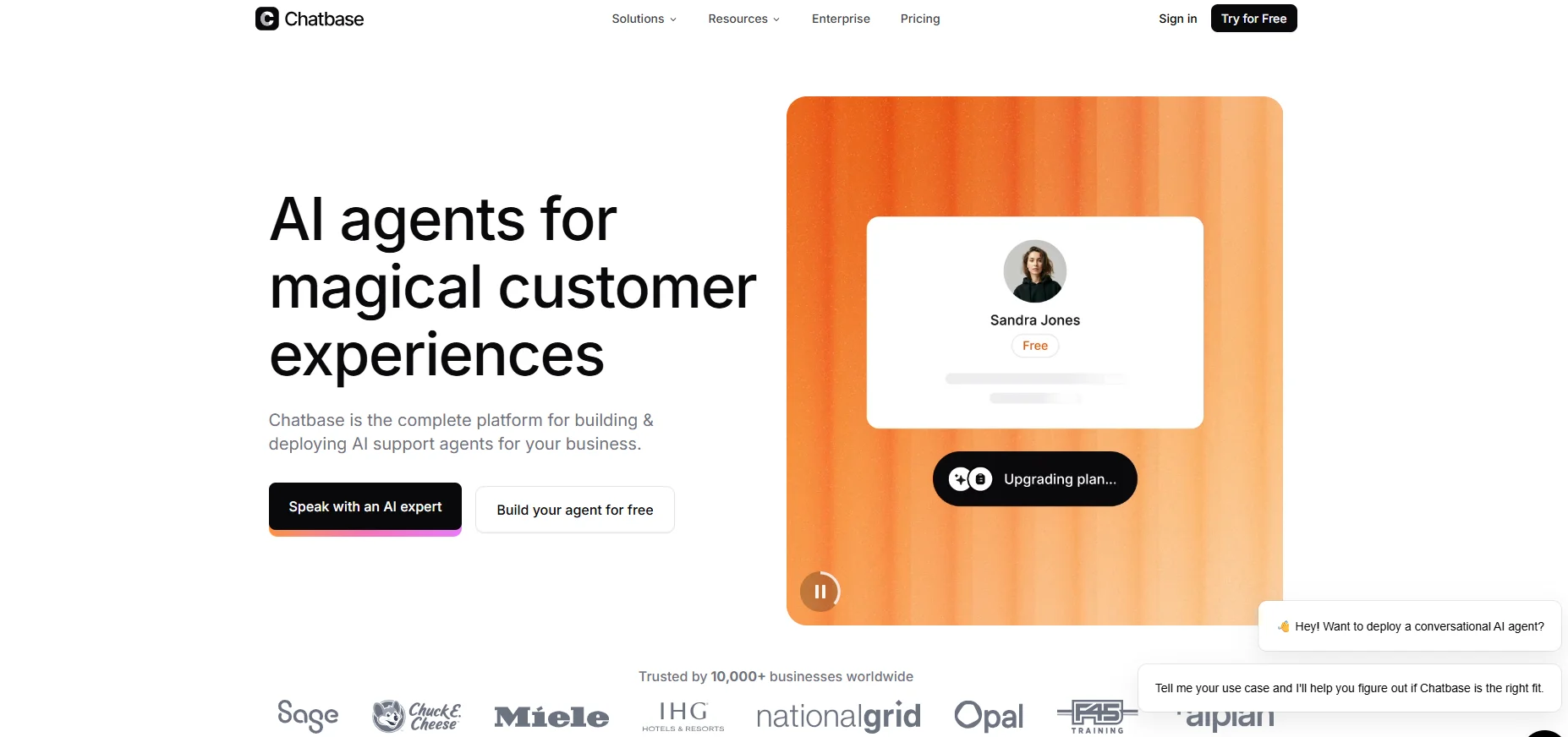 Chatbase AI chatbot with quick training