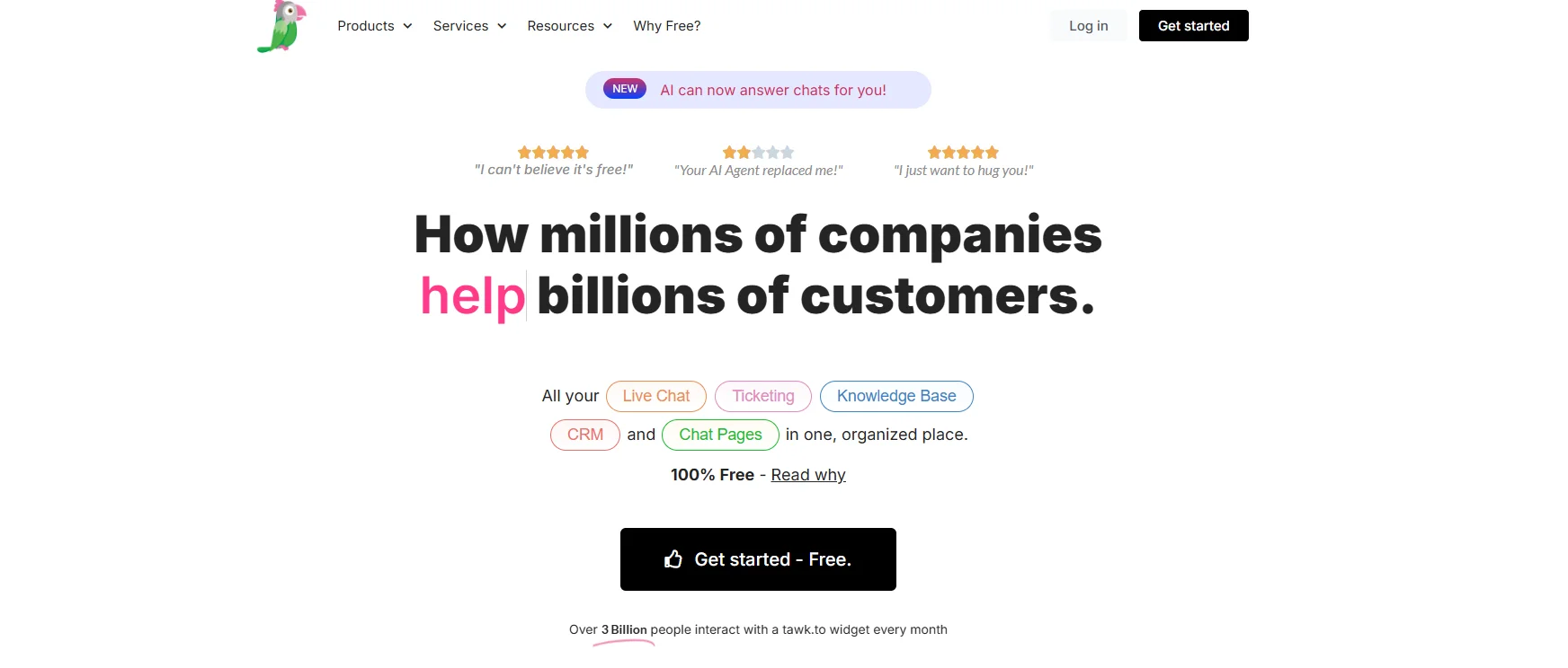 Tawk.to free live chat widget