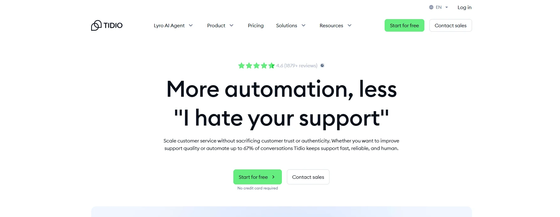Tidio live chat and Lyro AI agent