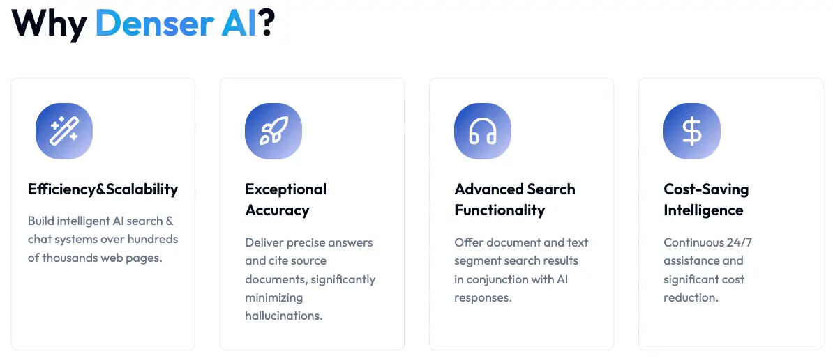 Denser.ai chatbot benefits overview