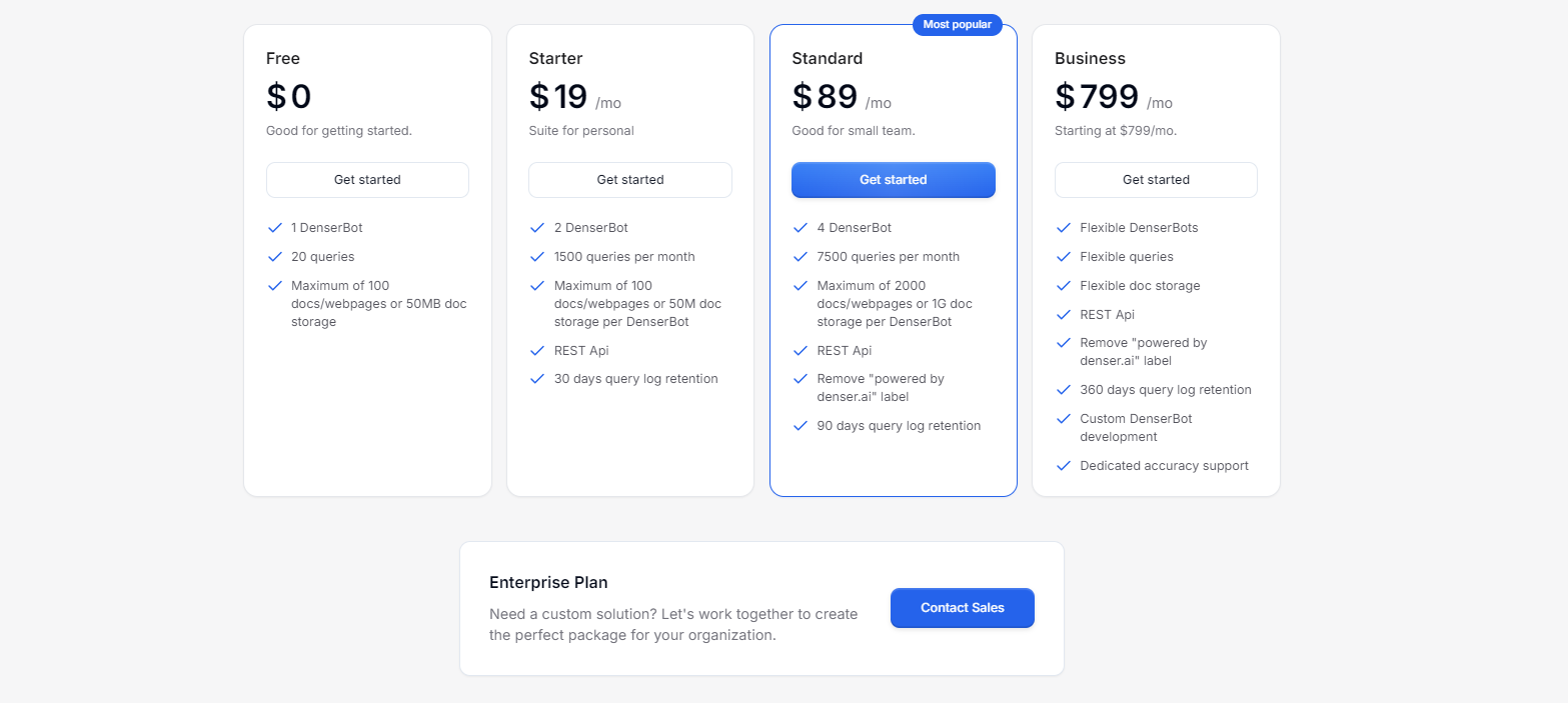 Denser_AI_Pricing