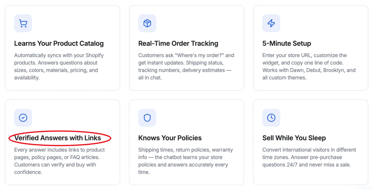 Denser AI features highlighting verified answers with citation links
