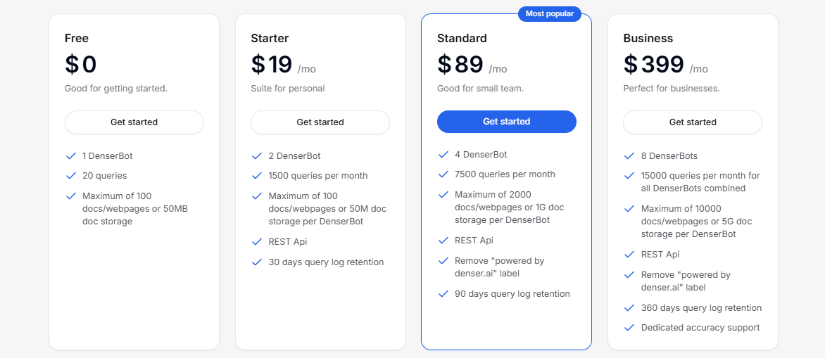 Denser_AI_Pricing