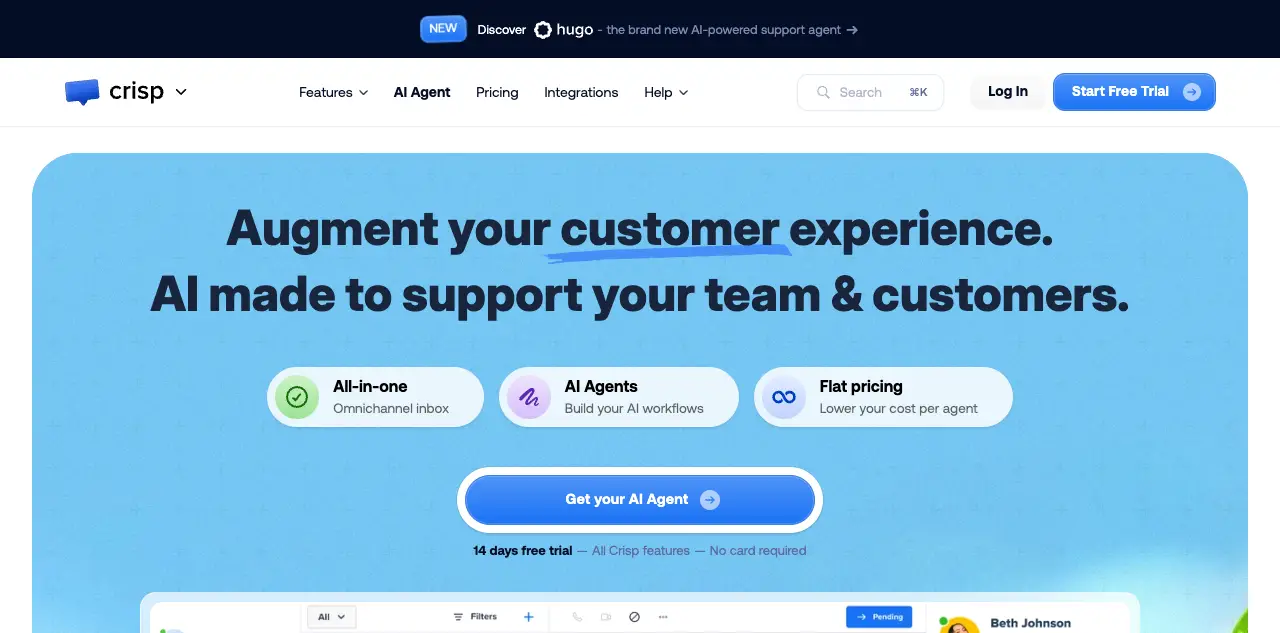 Crisp customer messaging platform